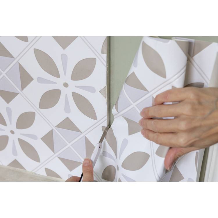 D-C-Fix Oriental Element 3D Beige wallpaper 67.5cm x 4m (British brand)