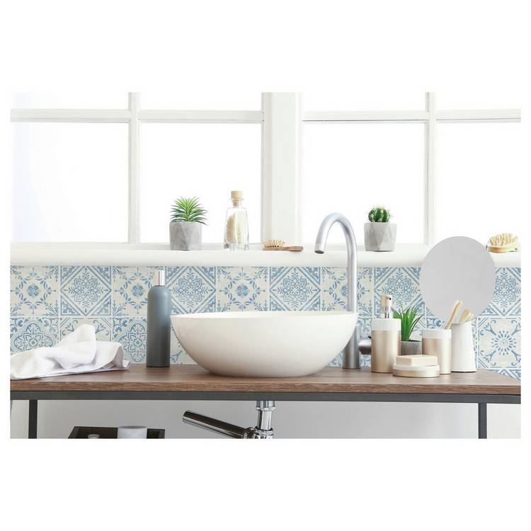 D-C-Fix blue self adhesive wall tiles 6-pack, imported from the UK
