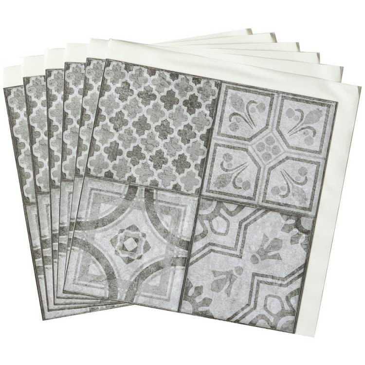 D-C-Fix Moroccan self adhesive vinyl wall tiles grey 6 pack, imported from the UK