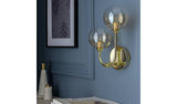 Argos Argos Home Ombre Glass Metal 2 Light Wall Light - Brass, H26 x Diameter 20cm- Buy online at McGrocer