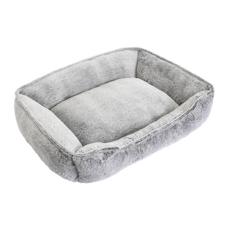 Plush dog box bed large size with non-slip backing (British brand)