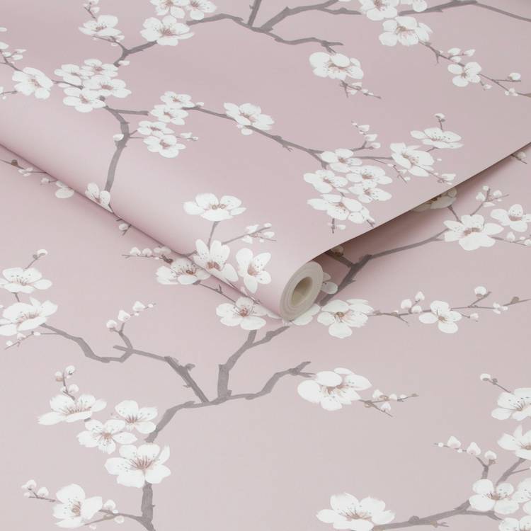 Fresco Apple Blossom Pink wallpaper, imported from the UK