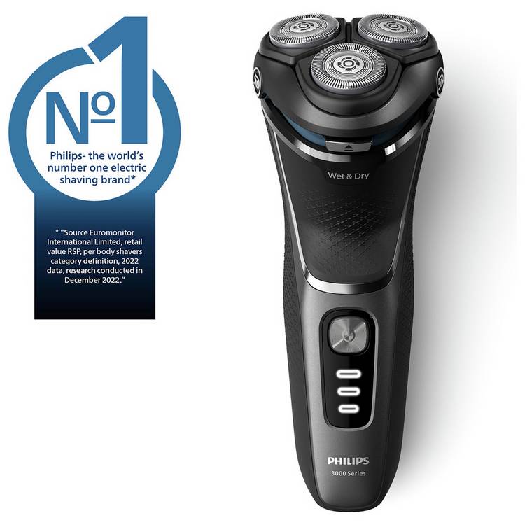 Philips 3000 series wet and dry electric shaver, UK version