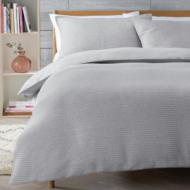 Habitat grey quilted jersey bedding set for single bed - British product