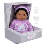 Tiny Treasures baby doll in purple mouse outfit 44cm, UK version