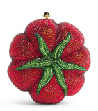 Judith Leiber tomato clutch bag, imported from the UK