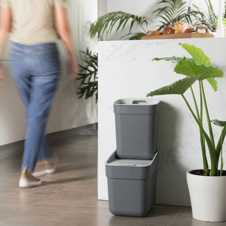 Curver grey recycling bin 10L, imported from the UK