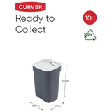Curver grey recycling bin 10L, imported from the UK