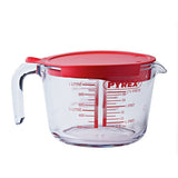 Pyrex 1L kitchen measuring jug with lid (British brand)