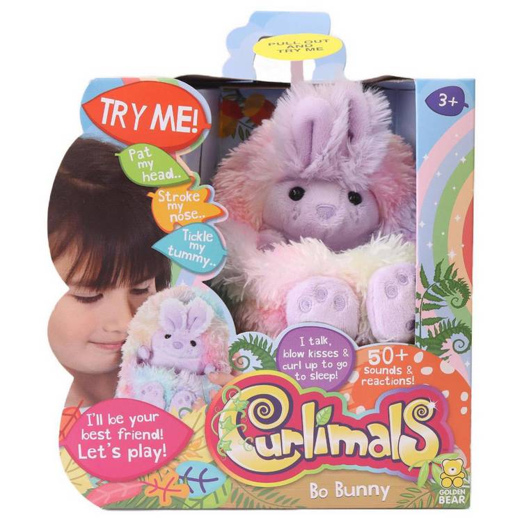Curlimals Bo The Bunny interactive plush toy, UK version