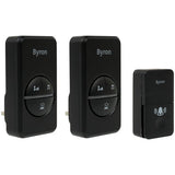 Byron plug-in doorbell twin pack black 100m range, UK version