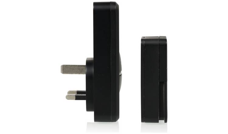Byron plug-in doorbell twin pack black 100m range, UK version