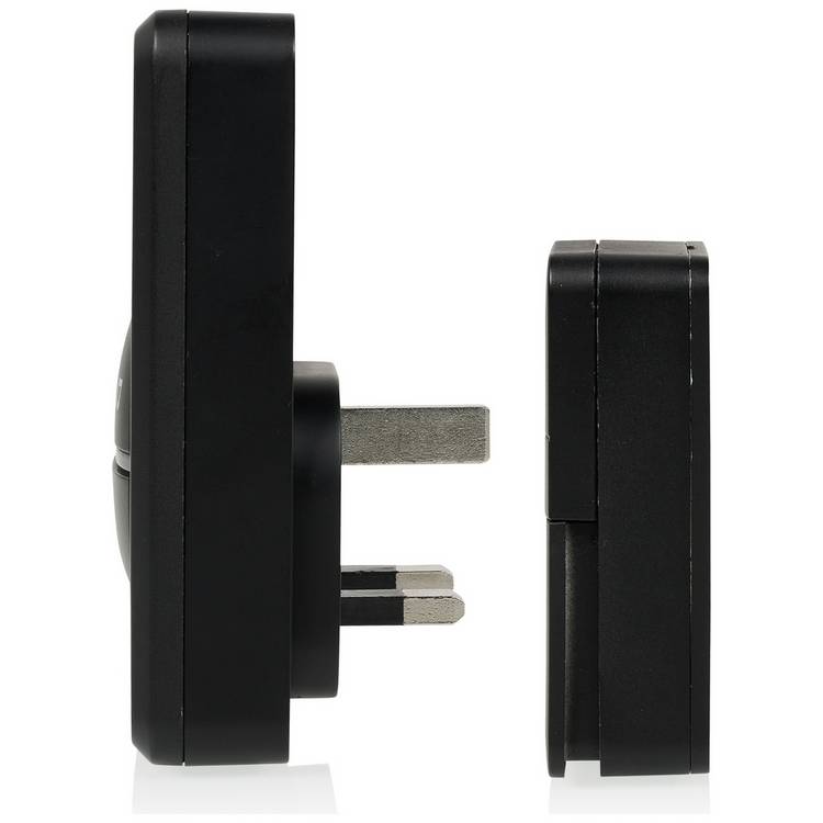 Byron plug-in doorbell twin pack black 100m range, UK version