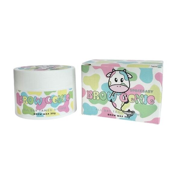 Space Baby Brow Wax 30g container holding cosmetic (British brand)