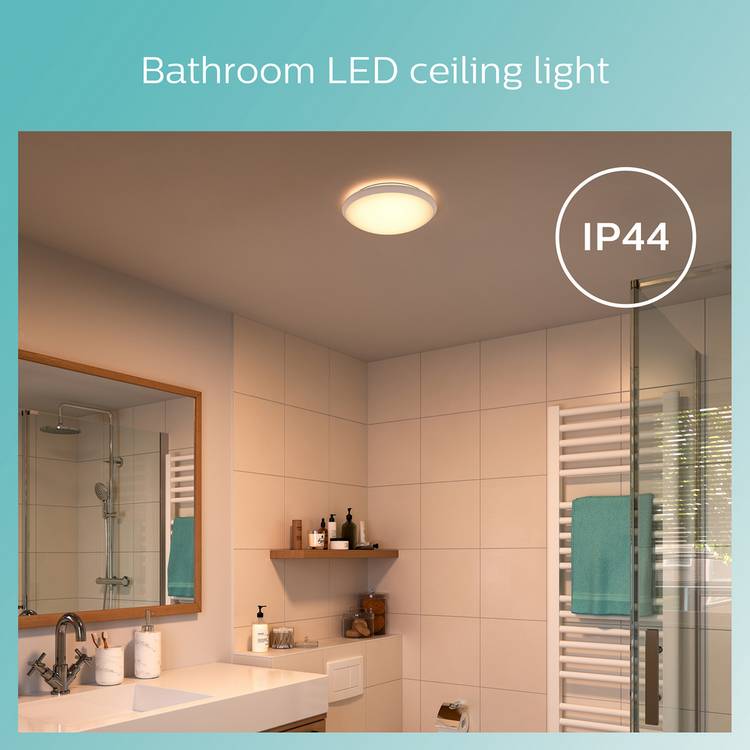 Philips white integrated LED bathroom ceiling light 31.3cm - British product