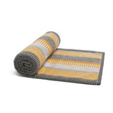 Habitat horizontal stripe hand towel mustard 90x50cm, UK version