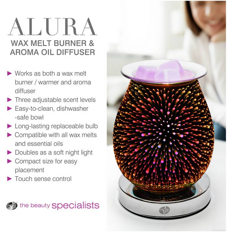 Rio Alura wax melt burner and aroma diffuser, imported from the UK