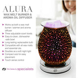 Rio Alura wax melt burner and aroma diffuser, imported from the UK