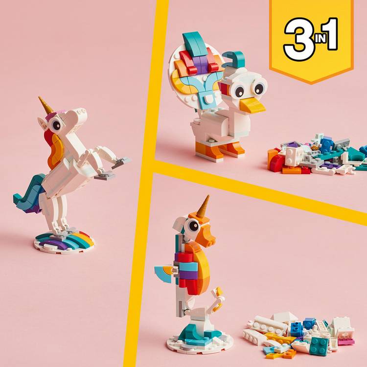 LEGO Creator 3in1 Magical Unicorn building toy 145 pieces (British brand)