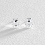 Revere enamel polar bear stud earrings sterling silver (British brand)