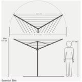 Brabantia Essential 30m 3 Arm Rotary Airer - British product