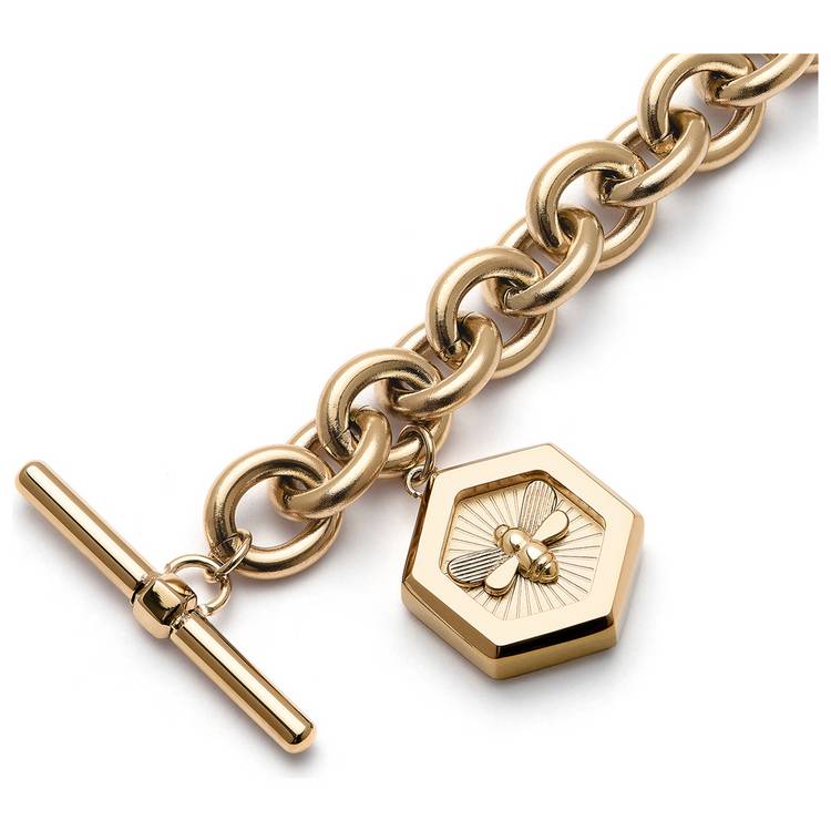 Olivia Burton gold plated bee honeycomb bracelet adjustable (British brand)