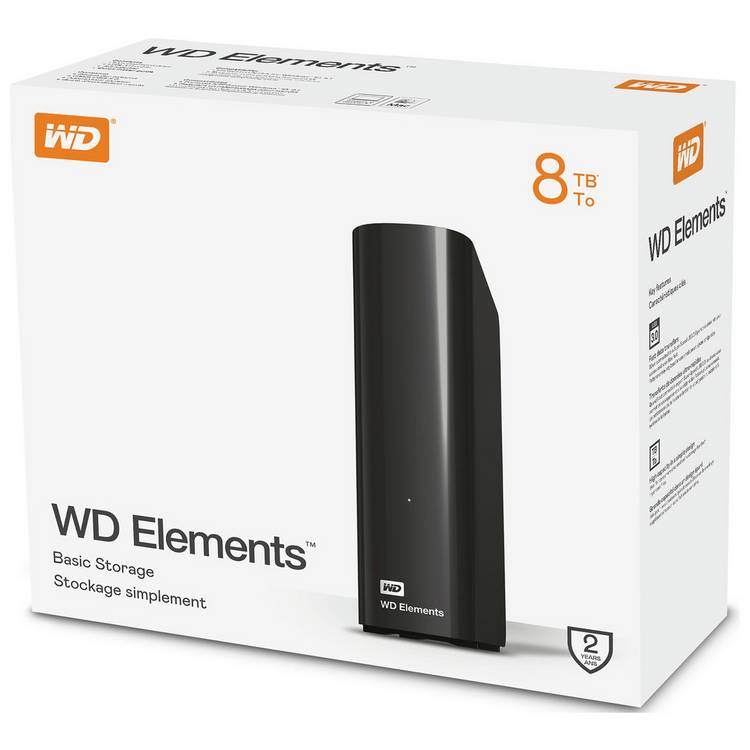 Western Digital desktop hard drive Elements 8TB (British brand)