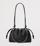 LOEWE Flamenco shoulder bag in leather with knotted drawstrings - British product
