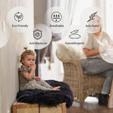 Naturally Sheepskins black sheepskin quad rug 180x110cm - British product