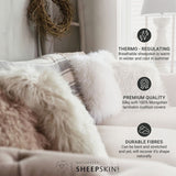 Naturally Sheepskins Mongolian sheepskin cushion 50x50cm Mocha, imported from the UK