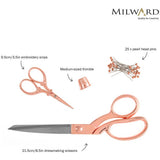 Milward Scissors Set dressmaking and embroidery scissors rose gold - British product