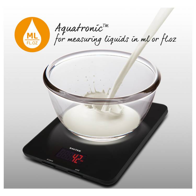 Salter Aquatronic glass digital kitchen scale black - British product