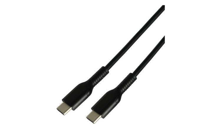 USB-C to USB-C 2m charging cable black, imported from the UK