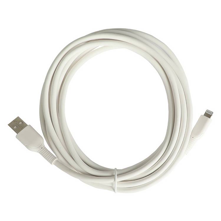 Lightning to USB-A charging cable 3m white, imported from the UK