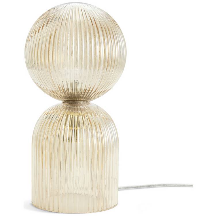 Habitat Globe ribbed glass table lamp champagne, UK version
