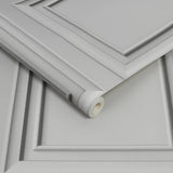 Fresco Wood Panel Grey Wallpaper roll, UK version