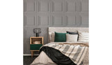 Fresco Wood Panel Grey Wallpaper roll, UK version