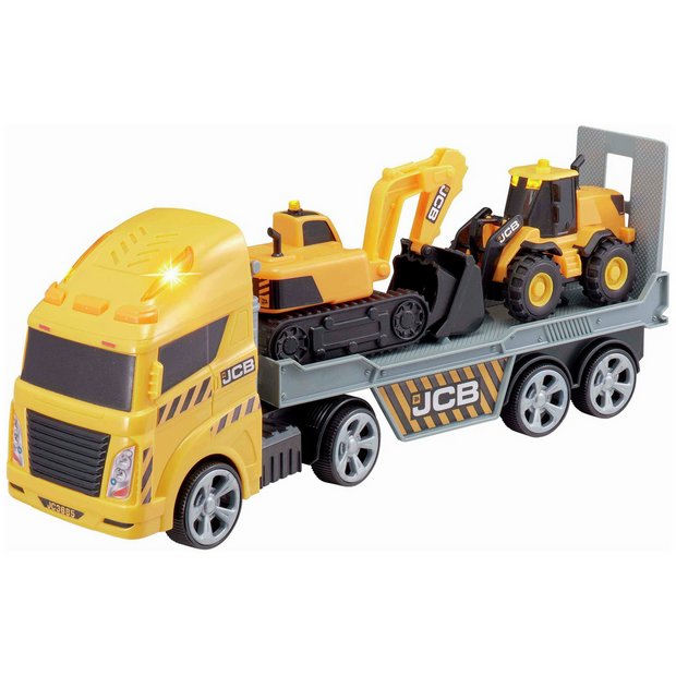 Teamsterz JCB transporter truck with two mini vehicles - British product