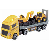 Teamsterz JCB transporter truck with two mini vehicles - British product