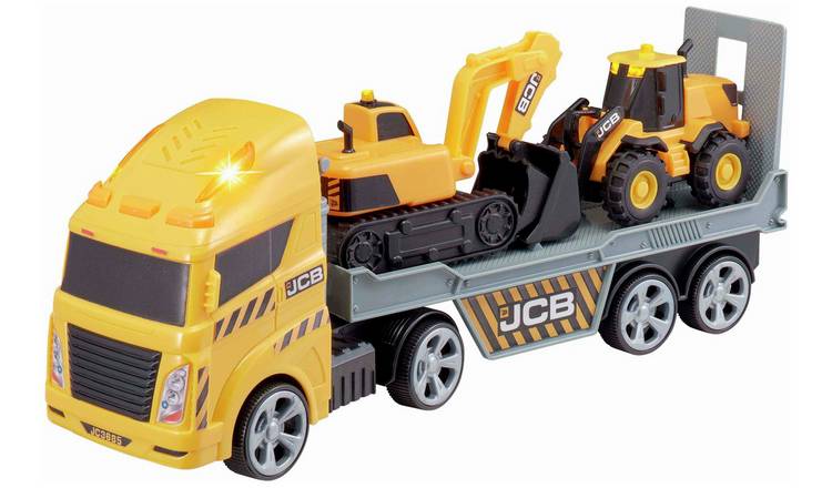 Teamsterz JCB transporter truck with two mini vehicles - British product