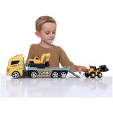 Teamsterz JCB transporter truck with two mini vehicles - British product