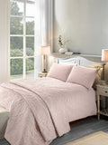 Serene Pink Luana quilted duvet cover set (British brand)