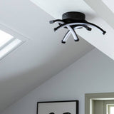 Argos Home black criss cross flush ceiling light 31cm, imported from the UK