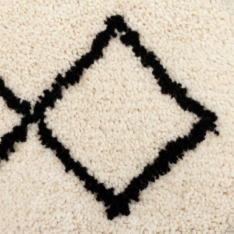 Habitat diamond tufted shaggy rug cream and black 120x170cm (British brand)