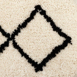 Habitat diamond tufted shaggy rug cream and black 120x170cm (British brand)