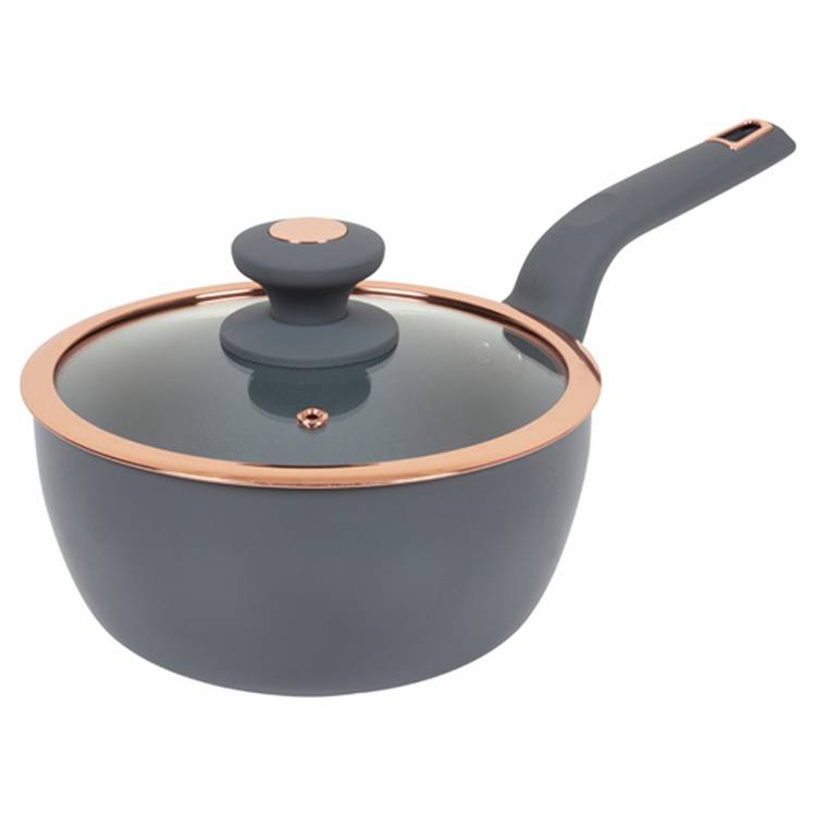 Tower 5-piece ceramic pan set with glass lids, imported from the UK