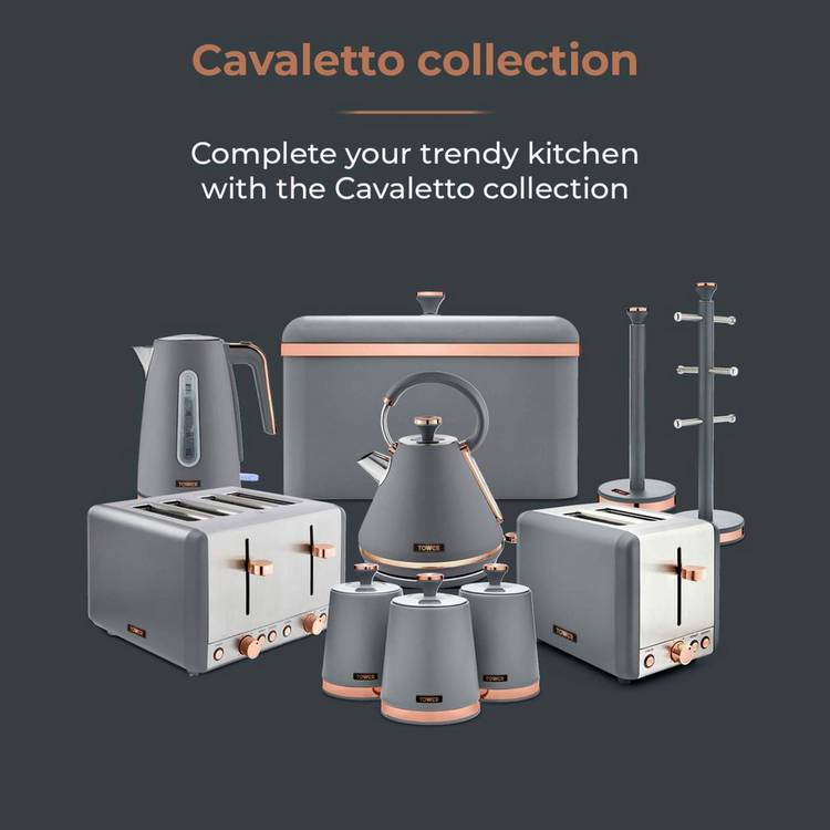 Tower 5-piece ceramic pan set with glass lids, imported from the UK