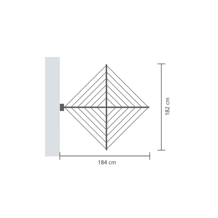 Brabantia Wallfix clothes airer with 24m line - British product