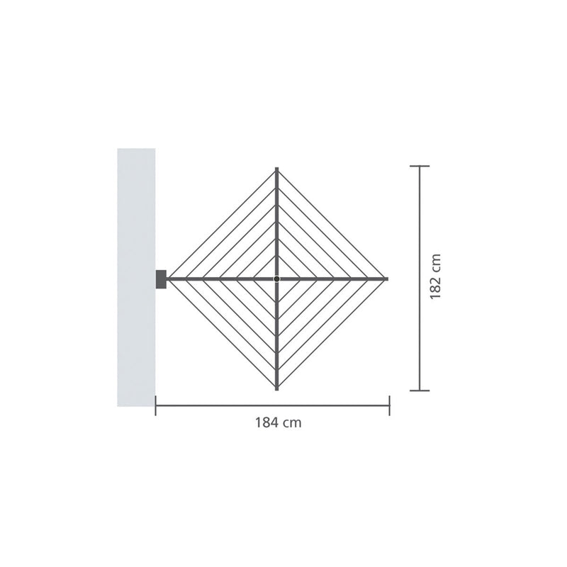 Brabantia Wallfix clothes airer with 24m line - British product