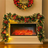 Livingandhome pre-lit Christmas garland 270cm, imported from the UK